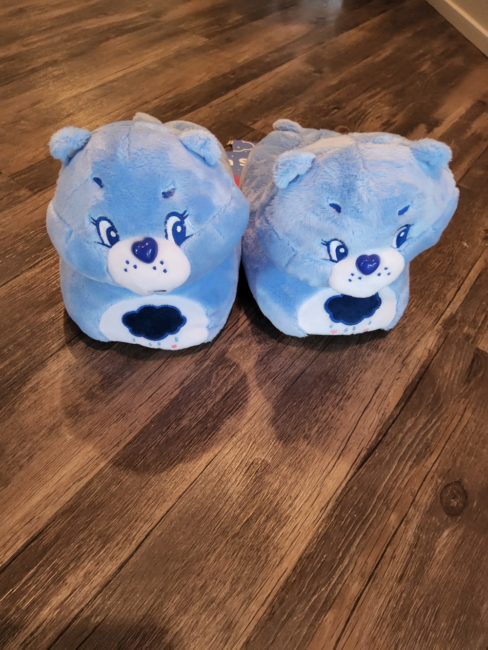 Plush Blue Grumpy Care Bear Slippers